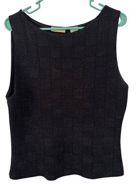 3/$20 Apostrophe Black Sparkle Geometric Tank Top